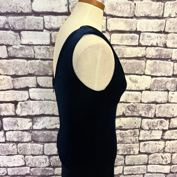 Reggio Vintage Blue V-Neck Sleeveless Dress Size 4 - Picture 11 of 13